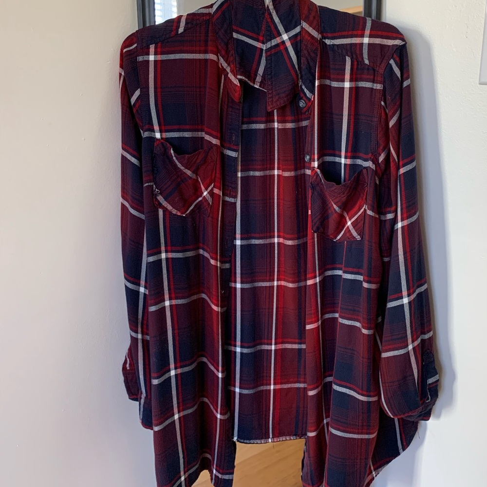 Isabel maternity plaid shirt